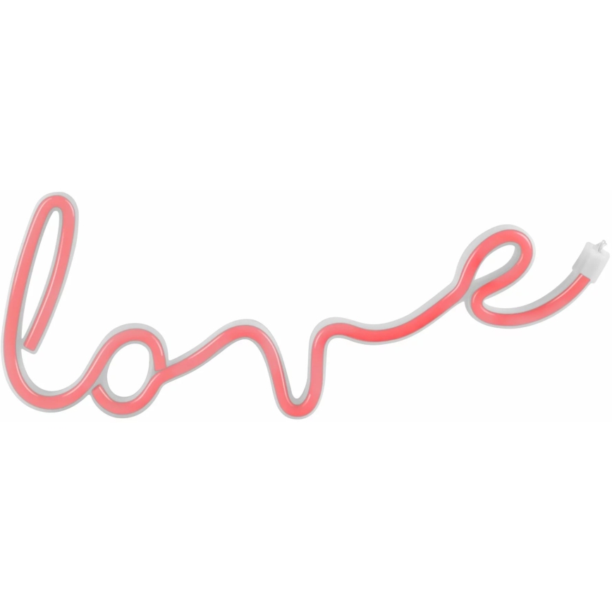 LED Neoninė sienų apdaila LOVE LED/3W/3xAA USB raudona