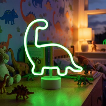 LED neoninė stalo dekoracija LED/2W/3xAA USB dinozauras