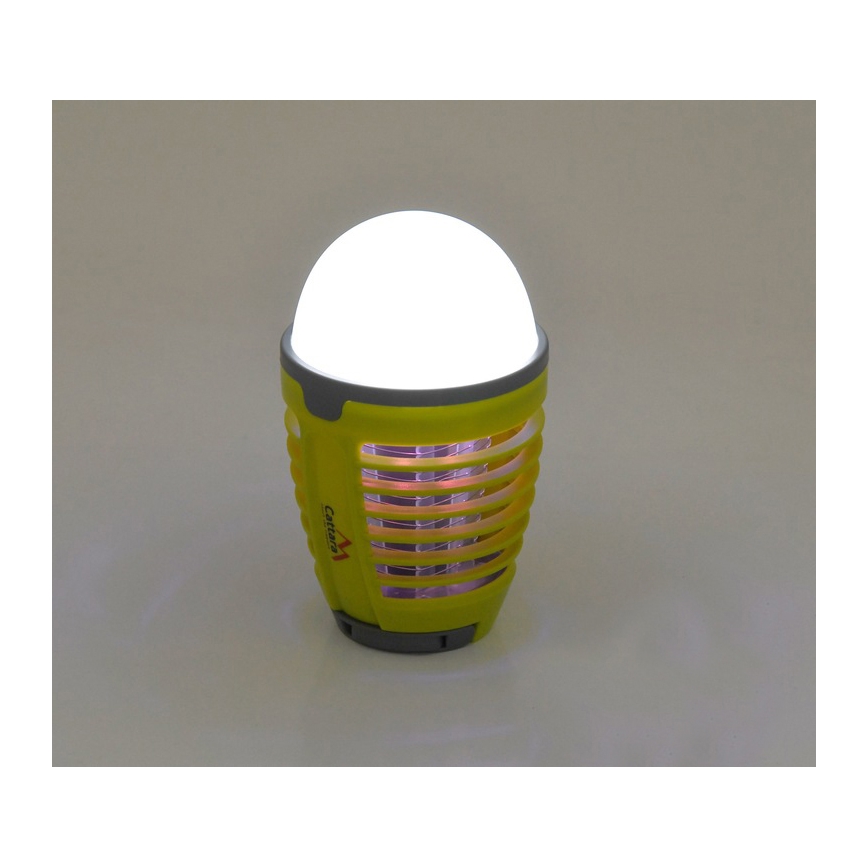 LED Nešiojama įkraunama lempa su vabzdžių gaudykle LED/2W/3,7V 1800 mAh IPX4 žalia
