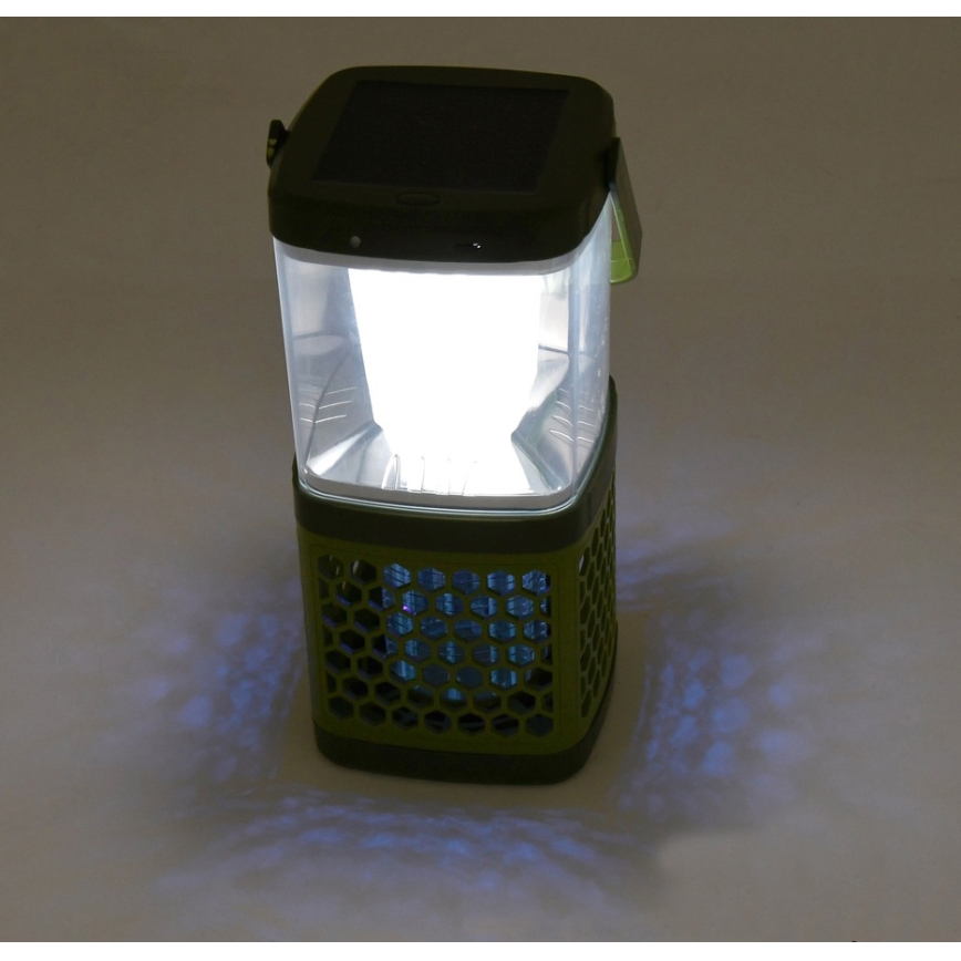 LED Nešiojama įkraunama lempa su vabzdžių gaudykle LED/3W/1800 mAh žalia