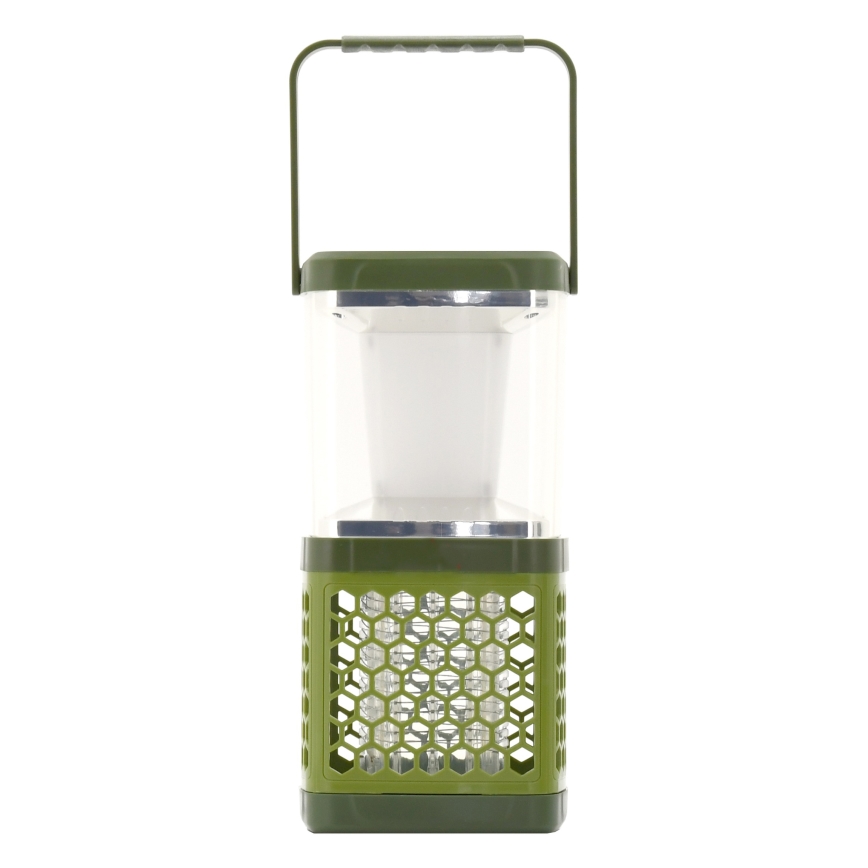 LED Nešiojama įkraunama lempa su vabzdžių gaudykle LED/3W/1800 mAh žalia