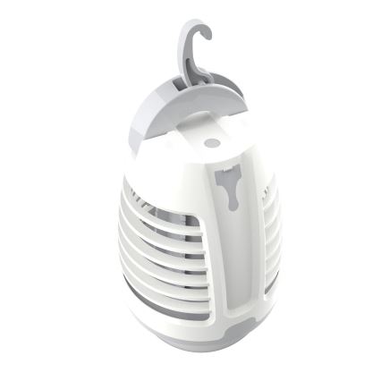 LED Nešiojama įkraunama lempa su vabzdžių gaudykle LED/5W/1800 mAh IPX4 balta/pilka