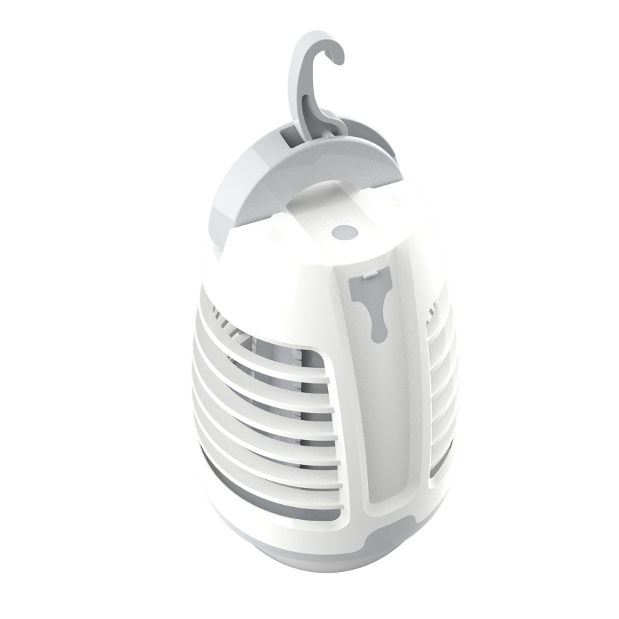 LED Nešiojama įkraunama lempa su vabzdžių gaudykle LED/5W/1800 mAh IPX4 balta/pilka