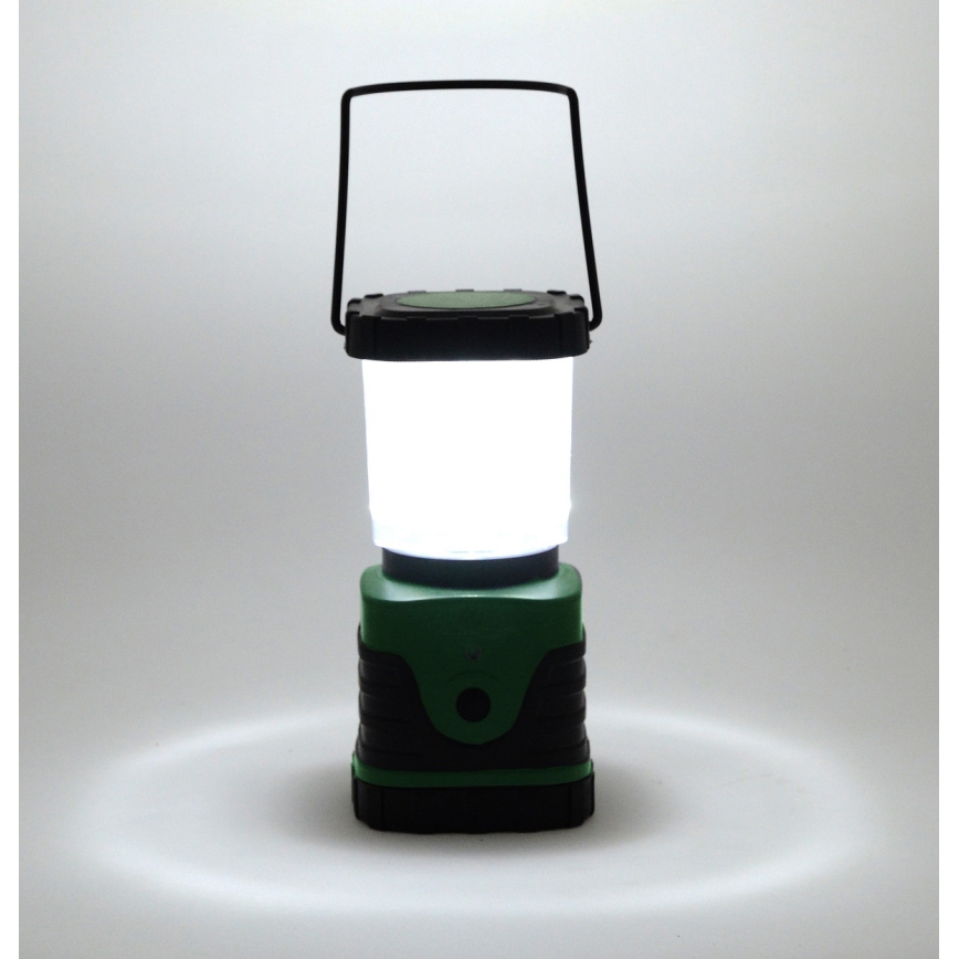 LED Nešiojama lempa LED/3xLR20 IP44 juoda/žalia