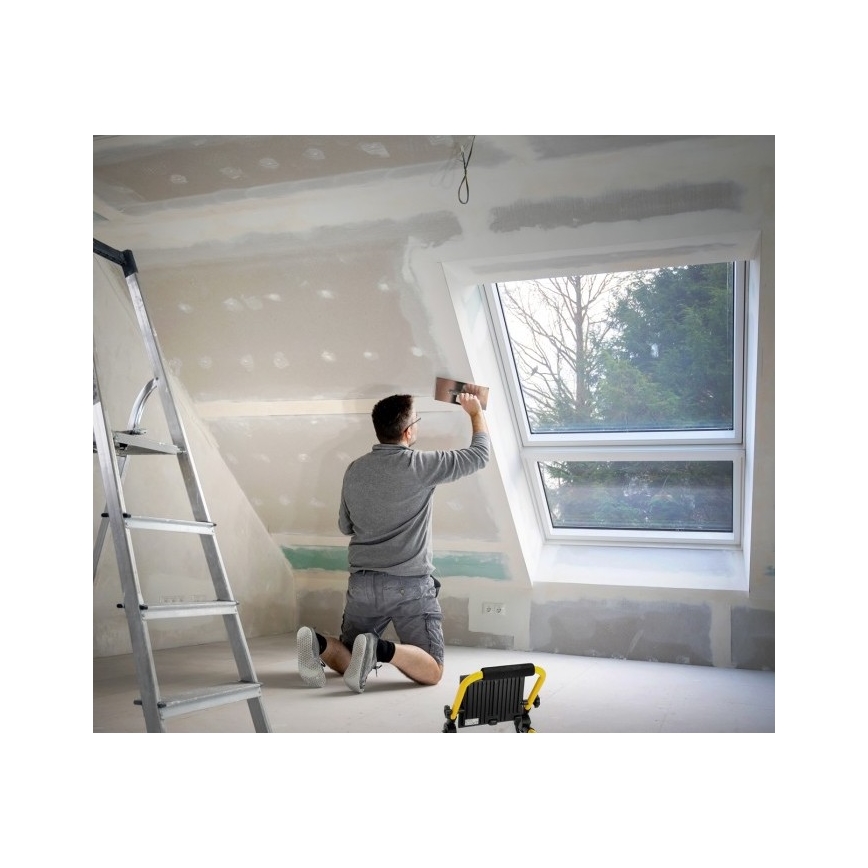 LED nešiojamas prožektorius TIGRA LED/100W/4000K IP54 juoda/geltona