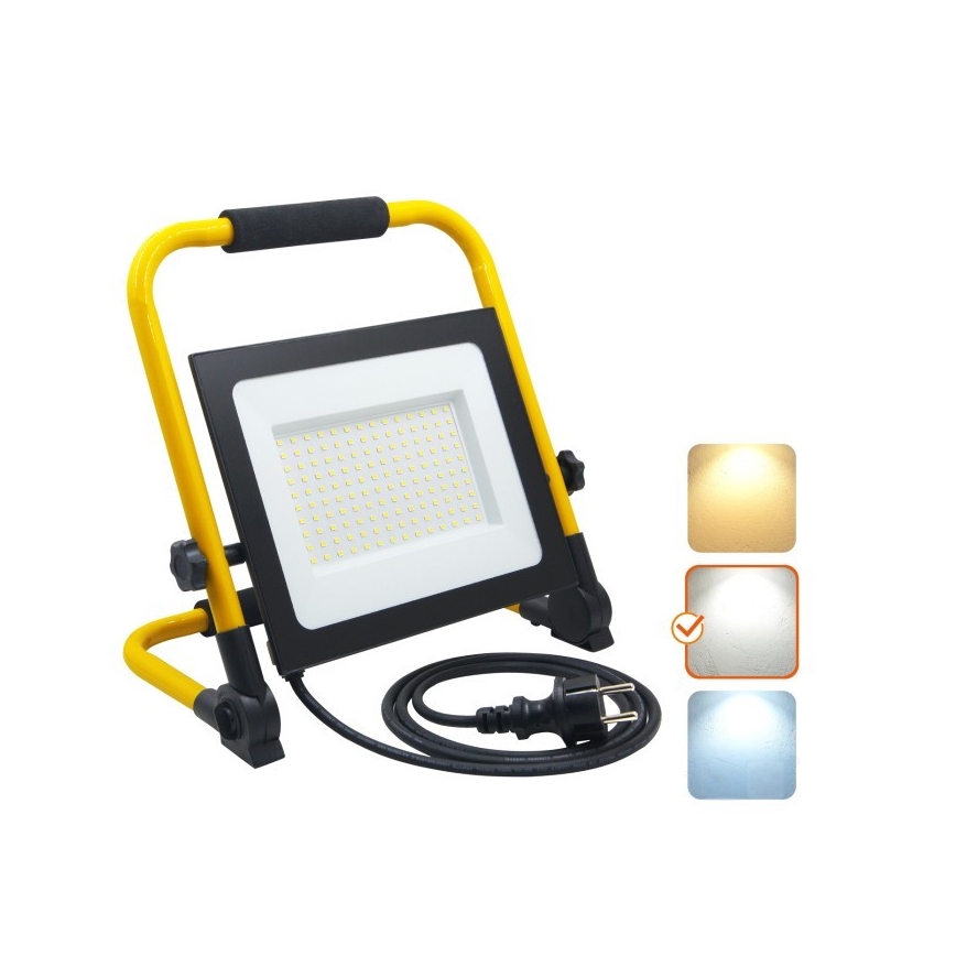 LED nešiojamas prožektorius TIGRA LED/100W/4000K IP54 juoda/geltona