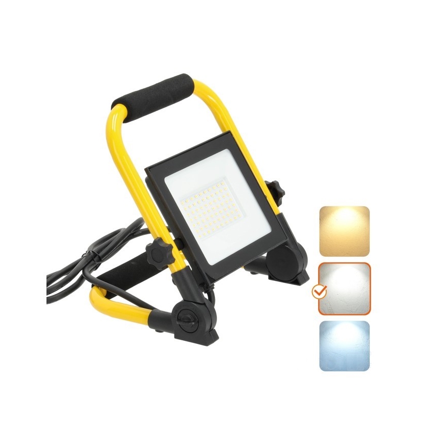 LED nešiojamas prožektorius TIGRA LED/50W/4000K IP54 juoda/geltona