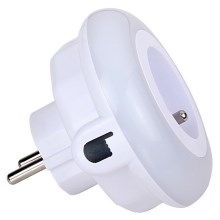 LED Orientacinis šviestuvas su prieblandos jutikliu ir lizdu LED/0,6W/230V