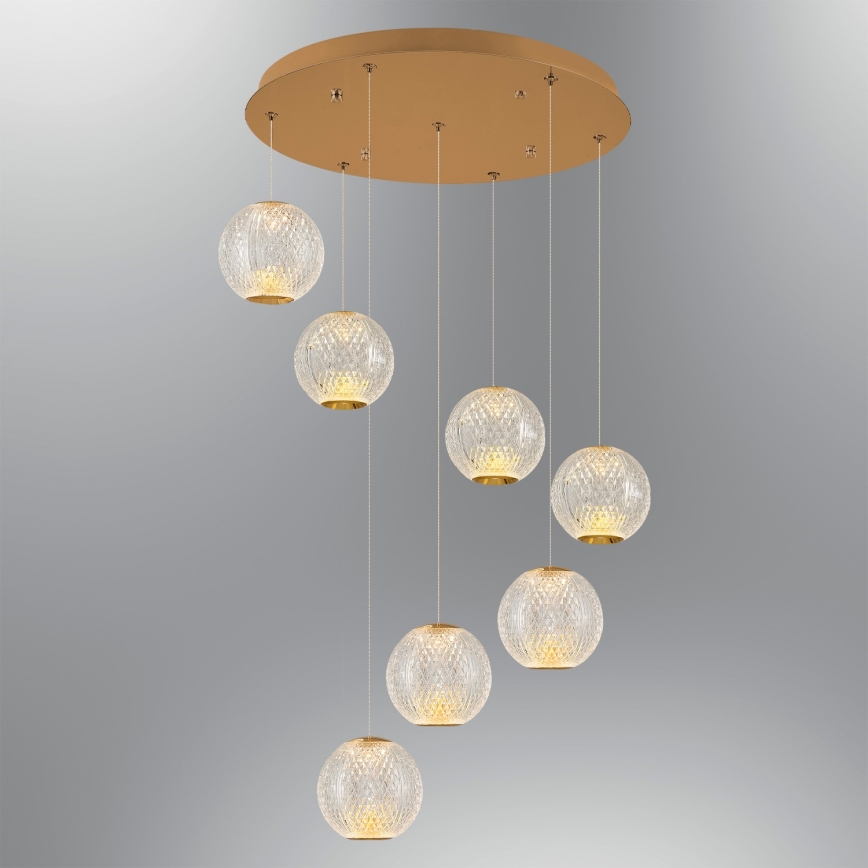 LED pakabinama lempa CREMONA 7xLED/5W/230V 3000K auksinė