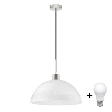 LED pakabinama liustra ant laido 1xE27/60W/230V balta/juoda