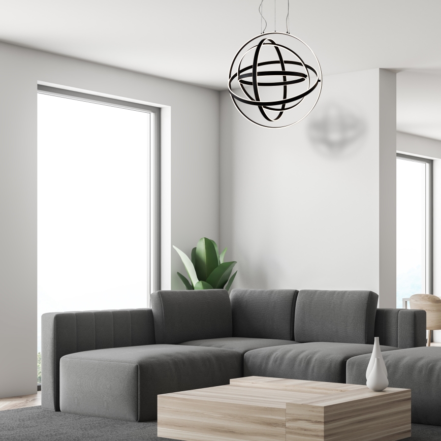 LED pakabinama liustra ant laido COPERNICUS LED/260W/230V juoda