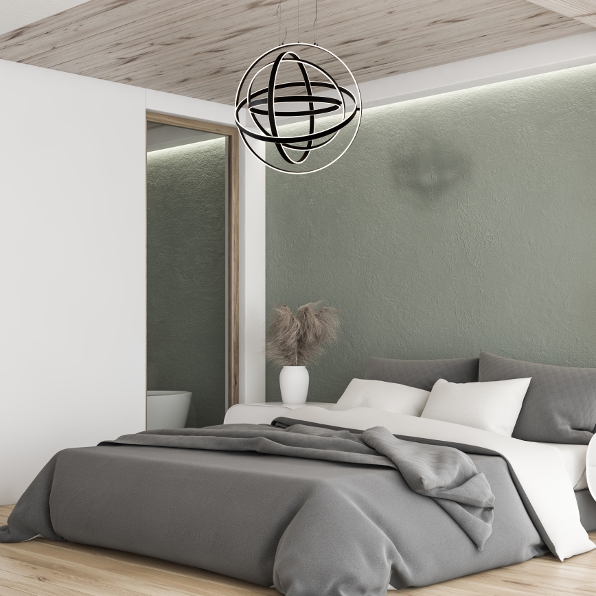 LED pakabinama liustra ant laido COPERNICUS LED/260W/230V juoda