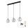 LED pakabinama liustra ant laido DEVI 3xE27/15W/230V juoda/skaidri