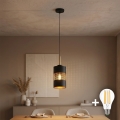 LED pakabinama liustra ant troselio BOGART 1xE27/15W/230V juoda/auksinė