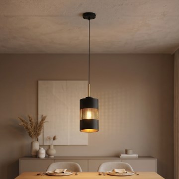 LED pakabinama liustra ant troselio BOGART 1xE27/15W/230V juoda/auksinė