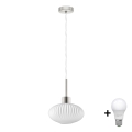 LED pakabinama šviesa HARMA 1xE27/60W/230V 25 cm matinis chromas/balta