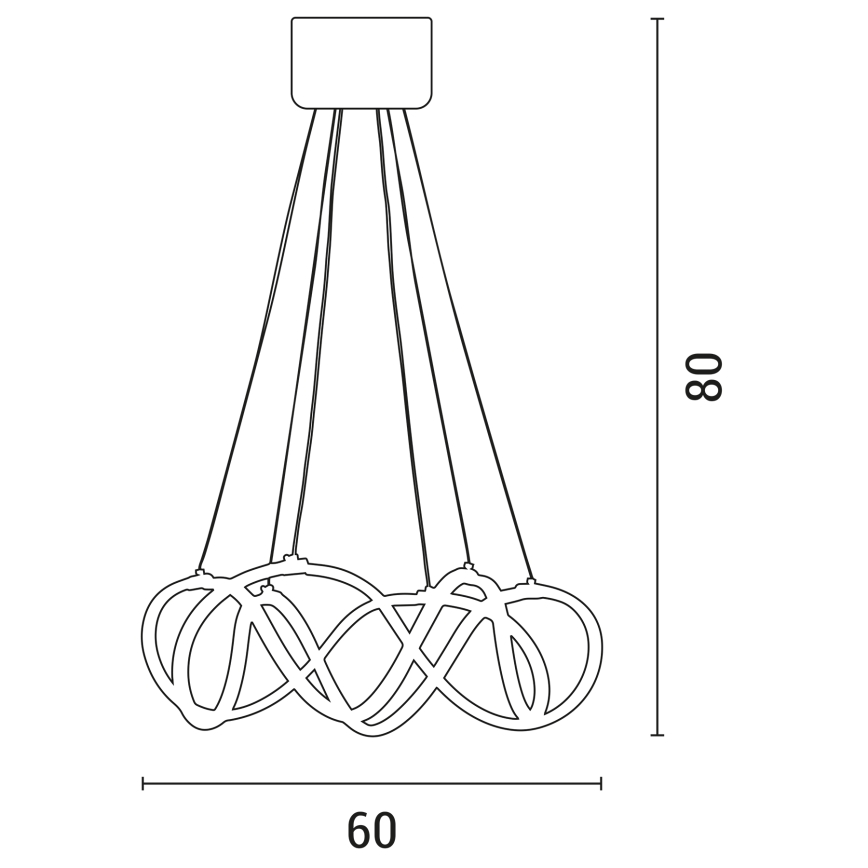 LED Pakabinamas sietynas 2xLED/27W/230V 3000/4000/6000K juoda