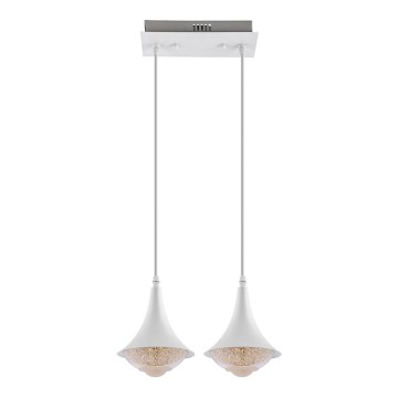 LED Pakabinamas sietynas 2xLED/9W/230V balta