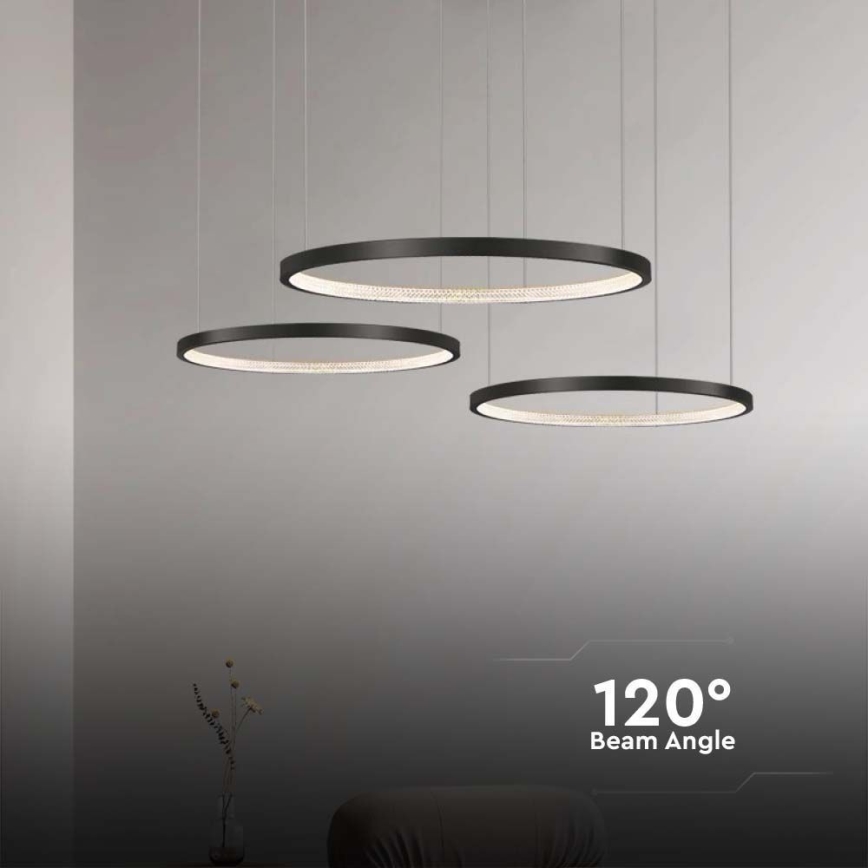LED Pakabinamas sietynas 3xLED/19W/230V 4000K juoda