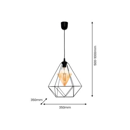 LED Pakabinamas sietynas ALAMBRE 1xE27/4W/230V juodas