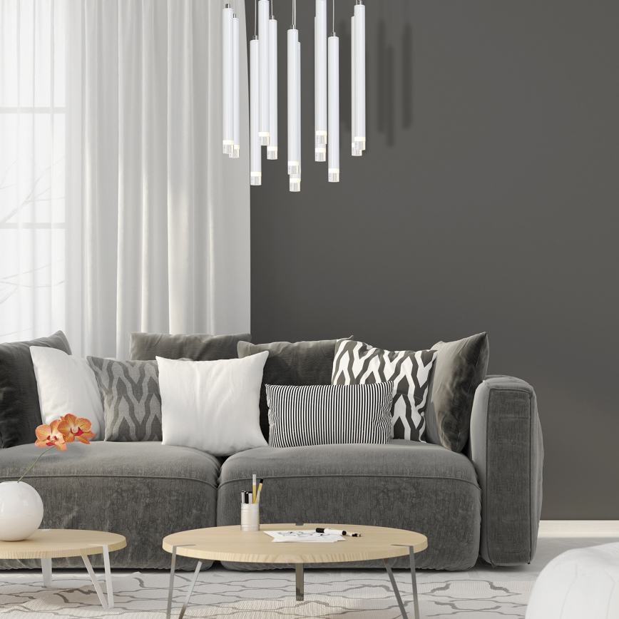 LED Pakabinamas sietynas ALBA 12xLED/1W/230V balta