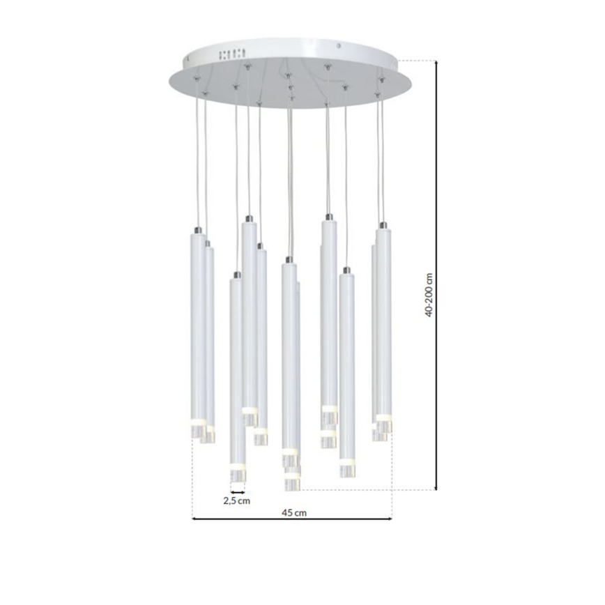LED Pakabinamas sietynas ALBA 12xLED/1W/230V balta