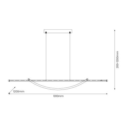 LED Pakabinamas sietynas AMBAR LED/35W/230V juoda