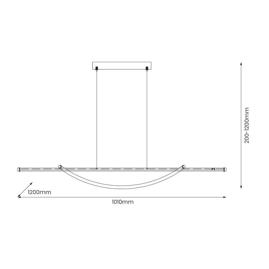 LED Pakabinamas sietynas AMBAR LED/35W/230V juoda