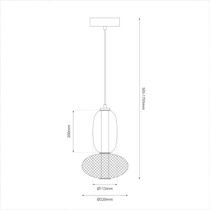 LED Pakabinamas sietynas ARAME LED/15W/230V diametras 22 cm juoda