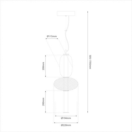 LED Pakabinamas sietynas ARAME LED/23W/230V diametras 22 cm juoda