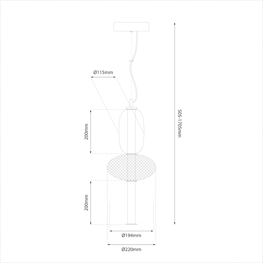 LED Pakabinamas sietynas ARAME LED/23W/230V diametras 22 cm juoda