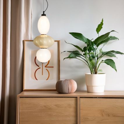 LED Pakabinamas sietynas ASCOLI LED/18W/230V diametras 20 cm smėlio spalva
