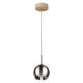 LED Pakabinamas sietynas BALL WOOD 1xGU10/5W/230V matinio ąžuolo