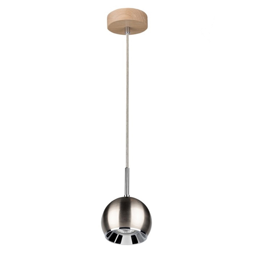 LED Pakabinamas sietynas BALL WOOD 1xGU10/5W/230V matinio ąžuolo