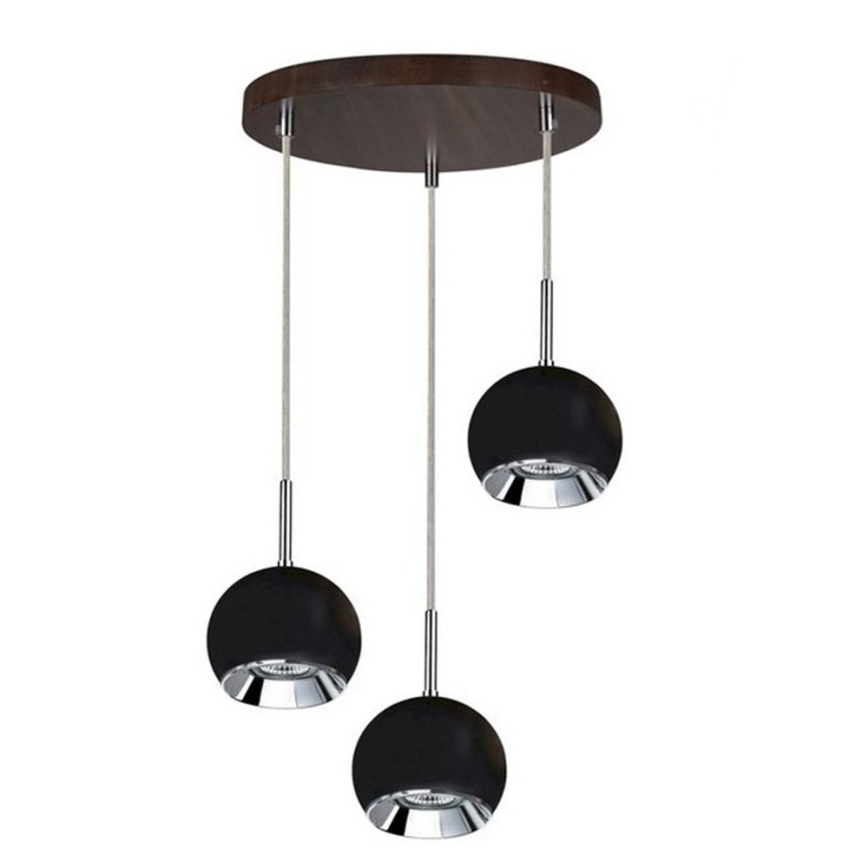 LED Pakabinamas sietynas BALL WOOD 3xGU10/5W/230V bukas