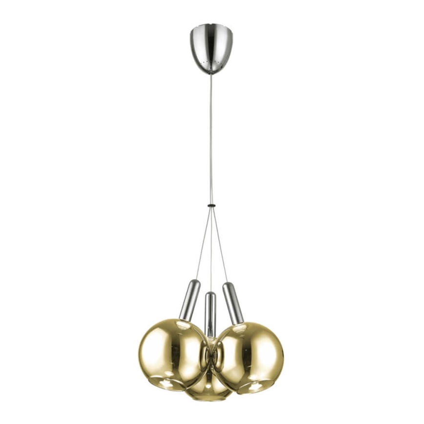 LED Pakabinamas sietynas BALLS 3xLED/5W230V aukso/matinio chromo