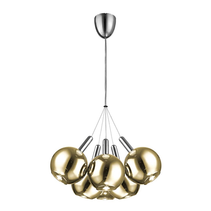 LED Pakabinamas sietynas BALLS 6xLED/5W230V aukso/matinio chromo
