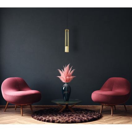 LED Pakabinamas sietynas BARS 1xGU10/4,8W/230V aukso