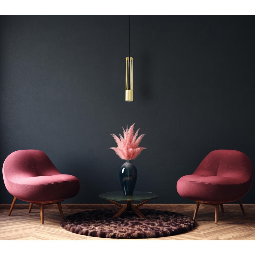 LED Pakabinamas sietynas BARS 1xGU10/4,8W/230V aukso