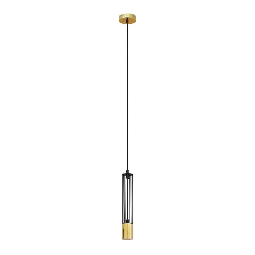 LED Pakabinamas sietynas BARS 1xGU10/4,8W/230V juodas/aukso