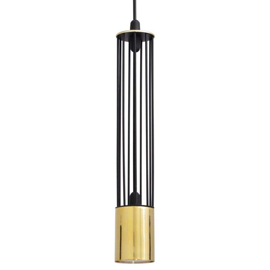 LED Pakabinamas sietynas BARS 1xGU10/4,8W/230V juodas/aukso