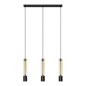 LED Pakabinamas sietynas BARS 3xGU10/4,8W/230V aukso/juoda
