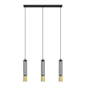LED Pakabinamas sietynas  BARS 3xGU10/4,8W/230V juodas/aukso