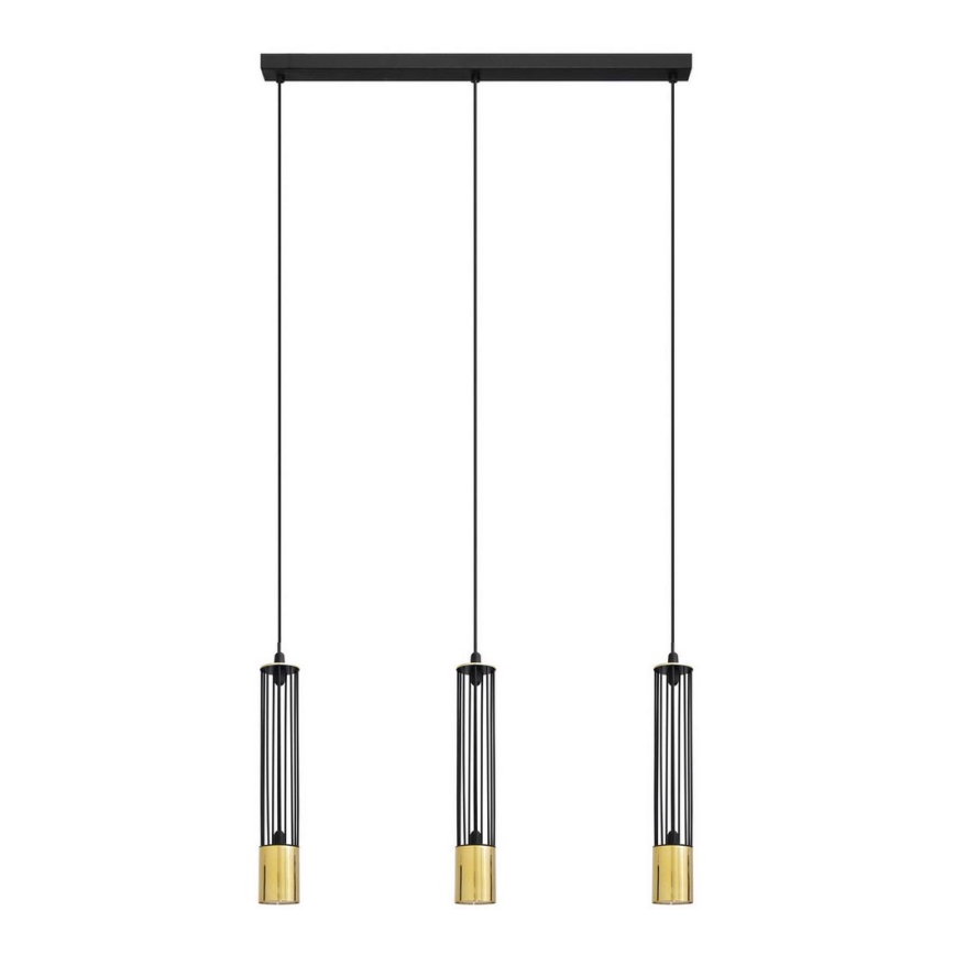 LED Pakabinamas sietynas  BARS 3xGU10/4,8W/230V juodas/aukso
