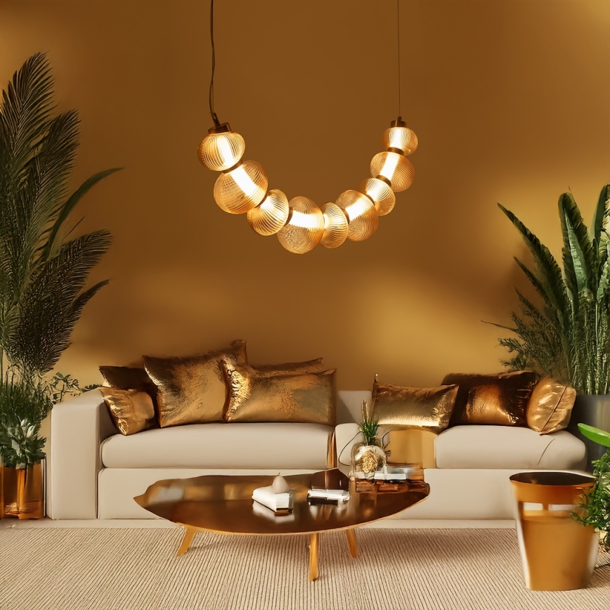 LED Pakabinamas sietynas BOLLA LED/36W/230V auksas/dūminis