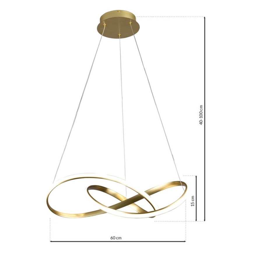 LED Pakabinamas sietynas CAPPIO LED/36W/230V aukso spalvos
