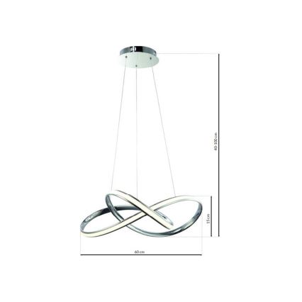 LED Pakabinamas sietynas CAPPIO LED/36W/230V blizgus chromas