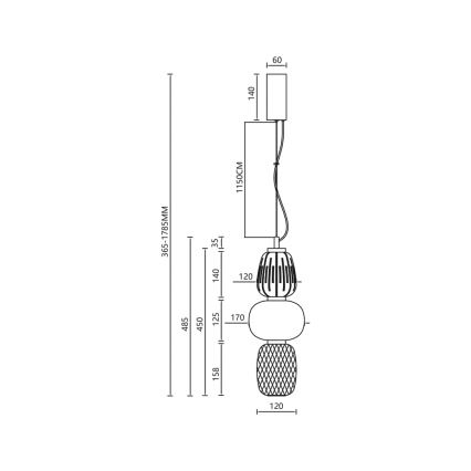 LED Pakabinamas sietynas CARO LED/28W/230V chromas