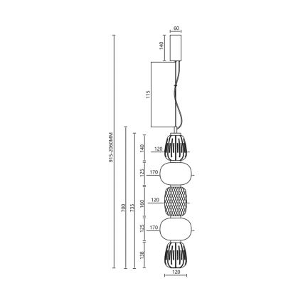 LED Pakabinamas sietynas CARO LED/40W/230V chromas