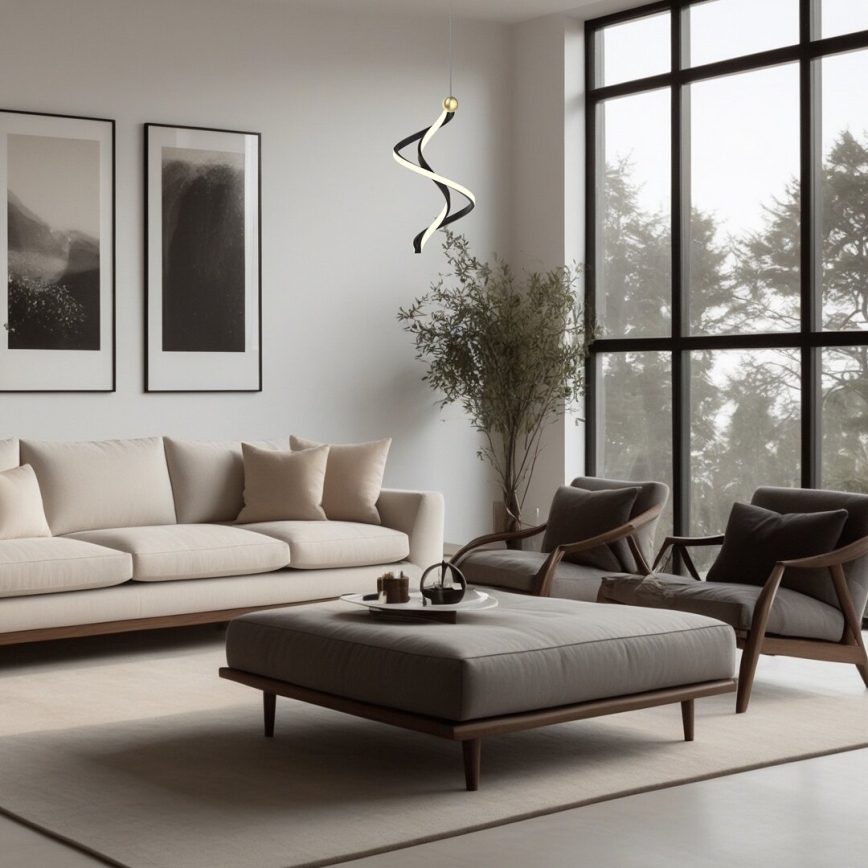 LED Pakabinamas sietynas COLIA LED/19W/230V juoda/auksas